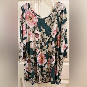 Floral Print Women's Tunic Top